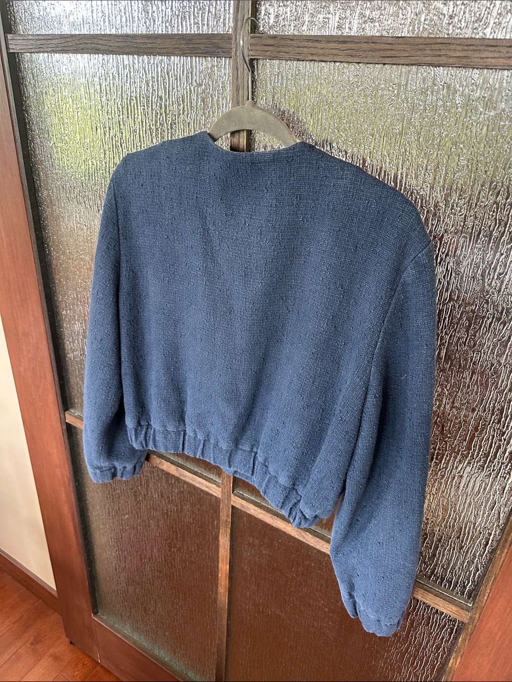Maje Bimarine Tweed Jacket Classic Navy Button-Front Women’s Jacket Sz 38 or 4-6 - Picture 11 of 12